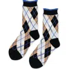 Hansel From Basel Argyle Crew Socks In Black
