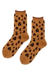 Hansel From Basel Cheetah Crew Socks In Ochre