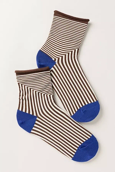 Hansel From Basel Corbusier Crew Socks In Brown