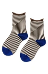 Hansel From Basel Corbusier Stripe Crew Socks In Blue