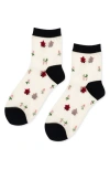 Hansel From Basel Dainty Sheer Crew Socks In Sheer
