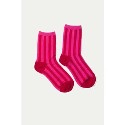 Hansel From Basel Flamingo Manchester Crew Socks In Pink