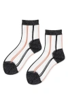 Hansel From Basel Grand Slam Sheer Short Crew Socks In Black
