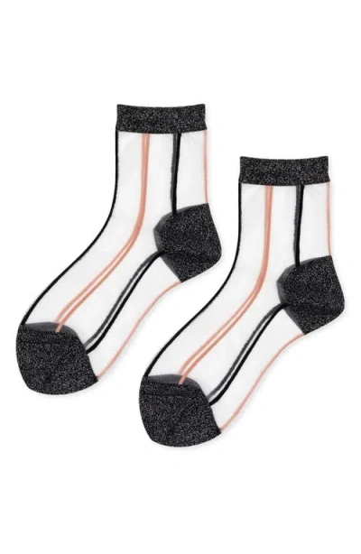 Hansel From Basel Grand Slam Sheer Short Crew Socks In Black