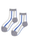 Hansel From Basel Grand Slam Sheer Short Crew Socks In Gray