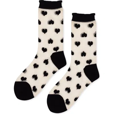 Hansel From Basel Marnie Sheer Crew Socks In Black