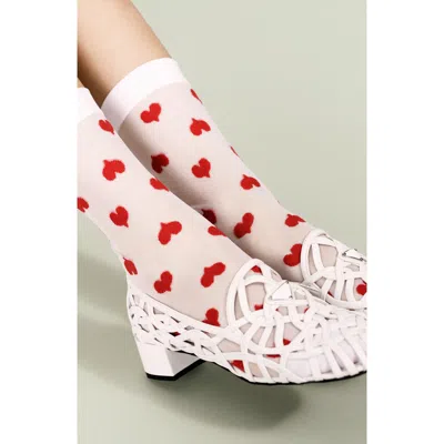 Hansel From Basel Marnie Sheer Crew Socks In White