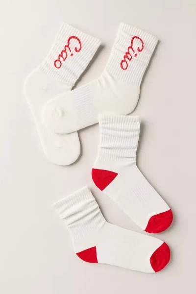 Hansel From Basel Merci Socks, Set Of 2 In Red