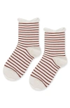 Hansel From Basel Nautical Stripe Crew Socks In White