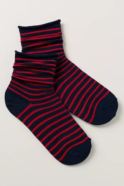 Hansel From Basel Nautical Trouser Socks In Blue