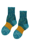 Hansel From Basel Pixie Dapple Cotton & Wool Blend Crew Socks In Blue