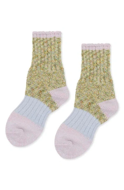 Hansel From Basel Pixie Dapple Cotton & Wool Blend Crew Socks In Pastel