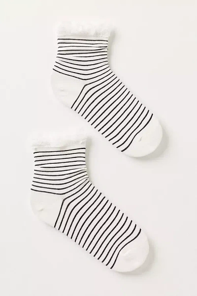Hansel From Basel Ruffle Striped Socks In Black