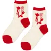 Hansel From Basel Shadowplay Sheer Quarter Socks In Red