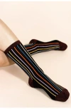 Hansel From Basel Skinny Sparkle Rib Crew Socks