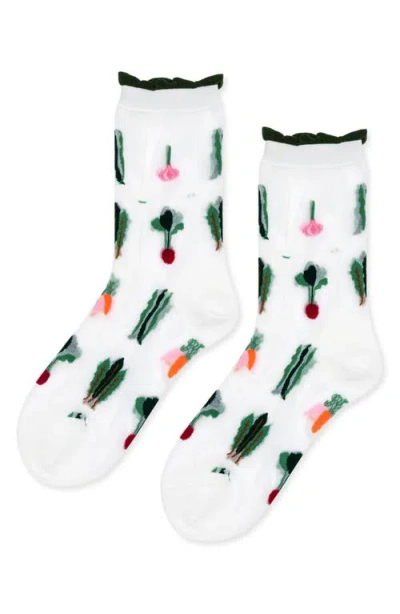 Hansel From Basel Yachae Sheer Crew Socks In White