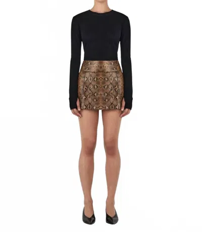 Hansen And Gretel Dixie Leather Skirt In Brown