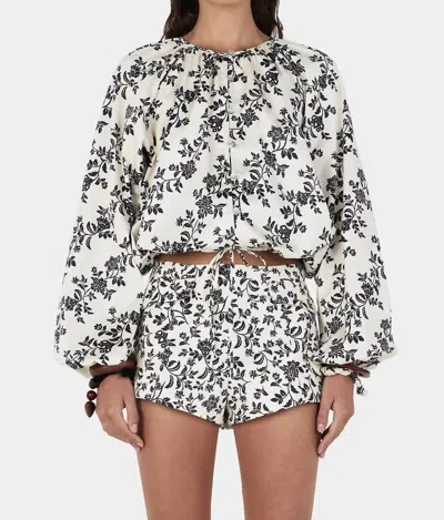 Hansen And Gretel Jacques Shorties In Moonlit Vine In White