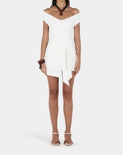 Hansen And Gretel Mollie Mini Dress In Ivory In Gray
