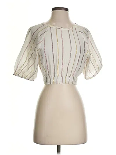 Pre-owned Hansen And Gretel Short Sleeve Blouse In Ivory