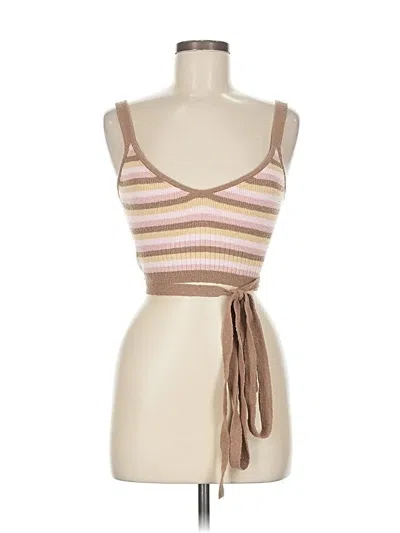 Pre-owned Hansen And Gretel Sleeveless Top Brown Sweetheart Neckline Tops