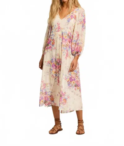 Hansen And Gretel Willow Flowy Midi Dress In Floral In Neutral