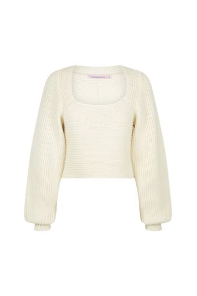 Hansen And Gretel Women's Bruna Ribbed Sweater In Ivory In Beige