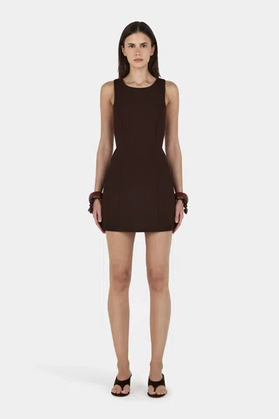 Hansen And Gretel Yoyo Mini Dress In Chocolate In Brown