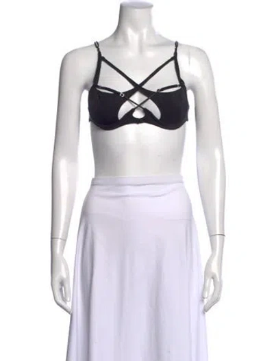 Pre-owned Hanwen V-neck Sleeveless Sports Bra In White