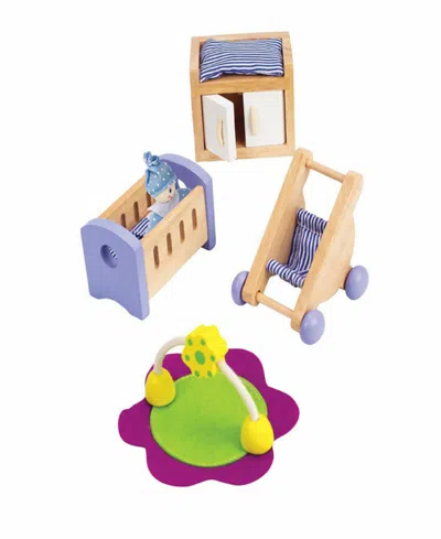 Hape Wooden Dollhouse Furniture Baby's Room Set In Multi