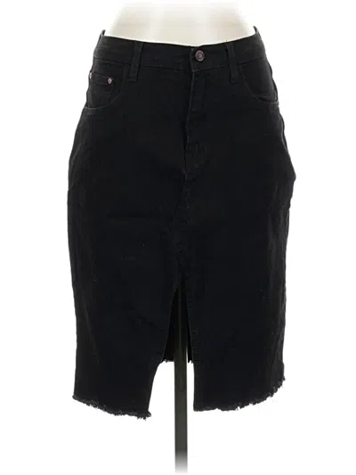 Pre-owned Happily Grey Denim Skirt In Black