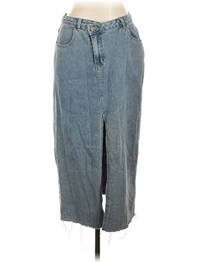 Pre-owned Happily Grey Denim Skirt In Blue