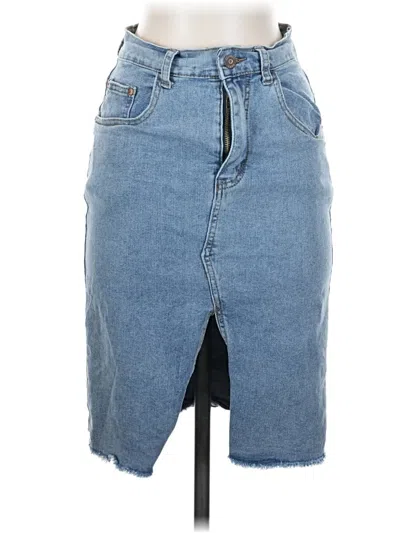 Pre-owned Happily Grey Denim Skirt In Blue