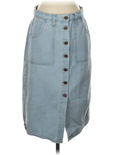 Pre-owned Happily Grey Denim Skirt In Blue