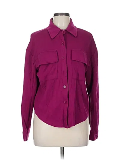 Pre-owned Happily Grey Long Sleeve Button Down Shirt In Burgundy