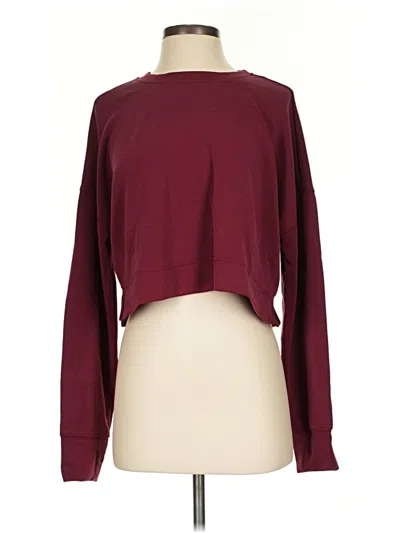 Pre-owned Happily Grey Long Sleeve Top Burgundy Boatneck Tops