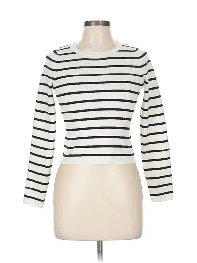 Pre-owned Happily Grey Long Sleeve Top Ivory Turtleneck Tops In White