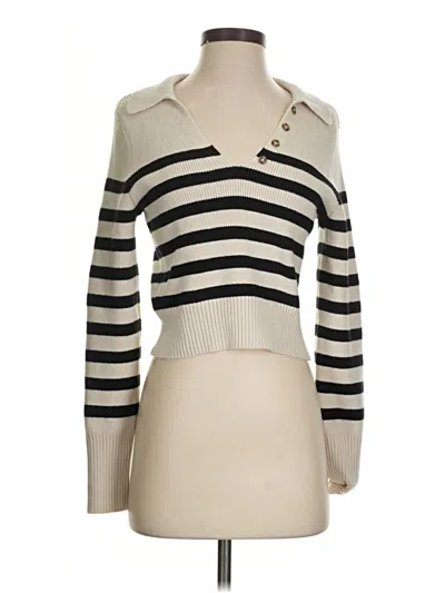 Pre-owned Happily Grey Long Sleeve Top Ivory Turtleneck Tops In White