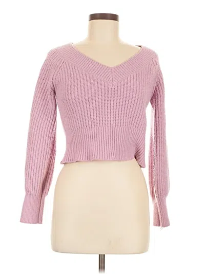 Pre-owned Happily Grey Long Sleeve Top Pink Sweetheart Neckline Tops