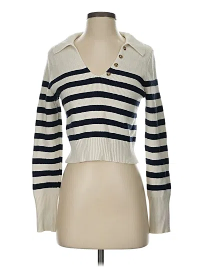 Pre-owned Happily Grey Pullover Sweater In White