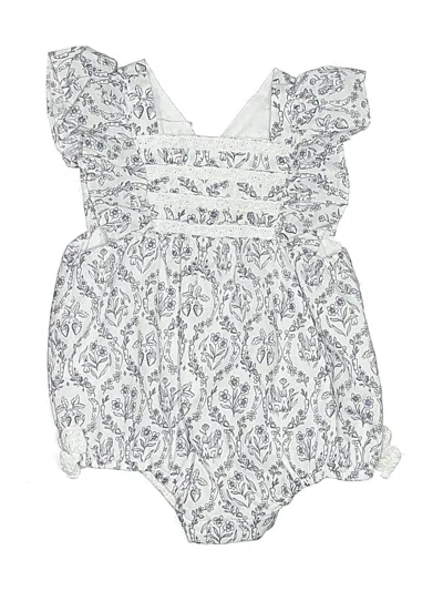 Pre-owned Happily Grey Babies' Short Sleeve Onesie In Silver