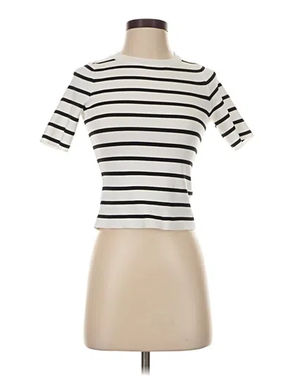 Pre-owned Happily Grey Short Sleeve Top Ivory Turtleneck Tops In White