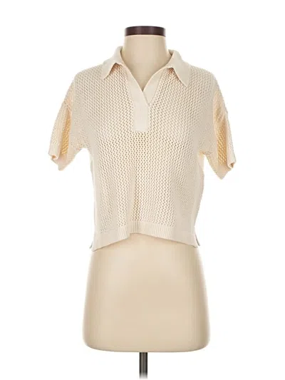 Pre-owned Happily Grey Short Sleeve Turtleneck In White