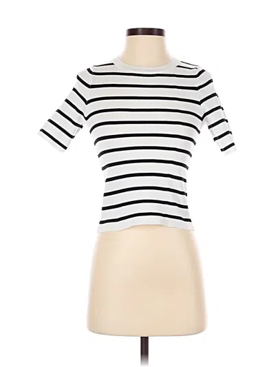 Pre-owned Happily Grey Short Sleeve Turtleneck In White