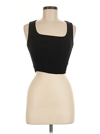 Pre-owned Happily Grey Sleeveless Top Black Strapless Neckline Tops