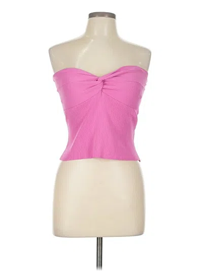 Pre-owned Happily Grey Sleeveless Top Pink Strapless Neckline Tops