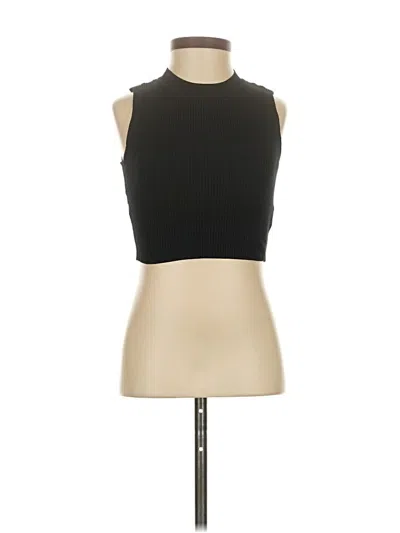 Pre-owned Happily Grey Tank Top Black Halter Neckline Tops