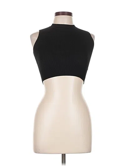 Pre-owned Happily Grey Tank Top Black Halter Neckline Tops