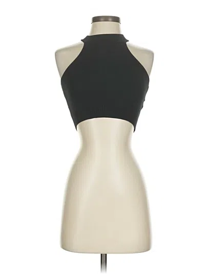 Pre-owned Happily Grey Tank Top Black Halter Neckline Tops
