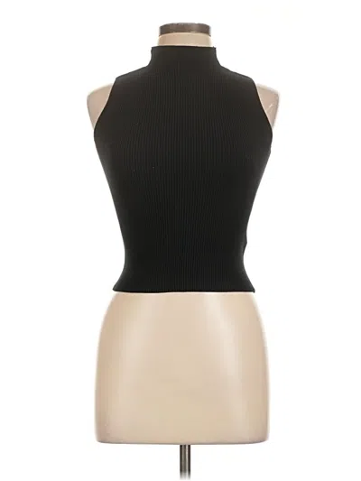 Pre-owned Happily Grey Tank Top Black Halter Neckline Tops
